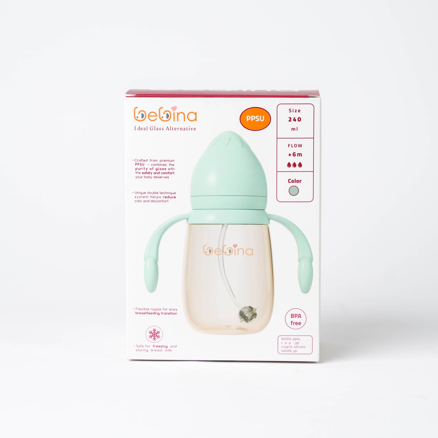 Strawberry Baby Bottle - 50mm Caliber, Flow: +6 M - Bebina