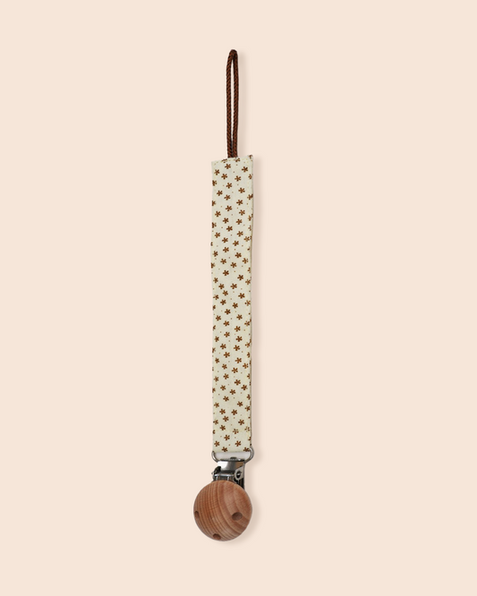Pacifier Clip (Fabric & Wood) - Bebina