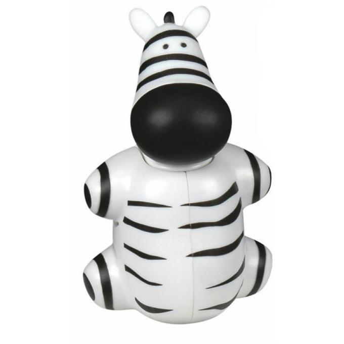 Funny zebra-shaped toothbrush holder from Miradent, animal-themed bathroom accessory with a playful design.